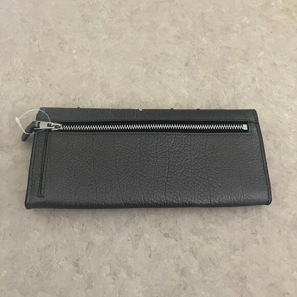 Coach Star Studded Metallic Graphite Envelope Wallet  *NEW* - Picture 2 of 4